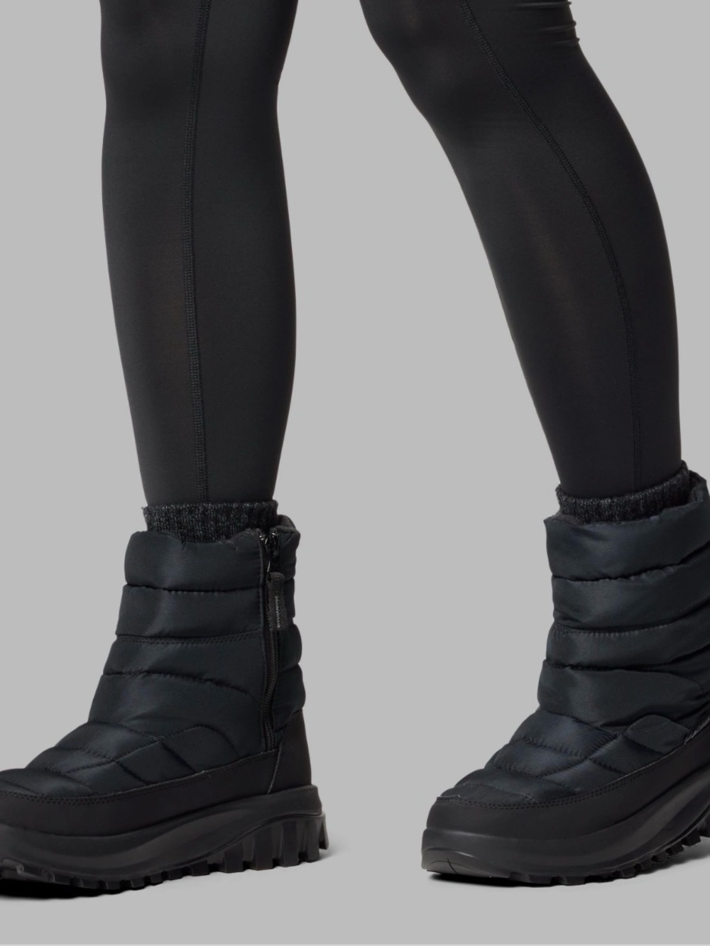Columbia Black Quilted Insulated Winter Zip Boots